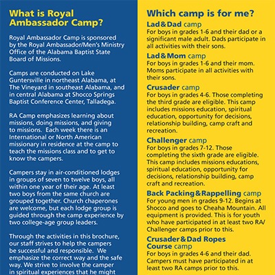 RA Camp Brochure
